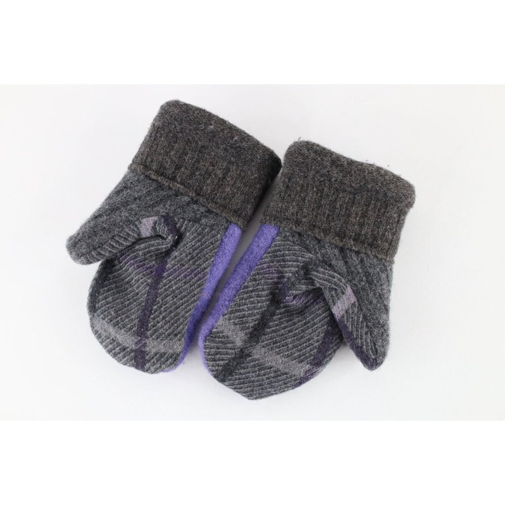 Vintage Streetwear Big Button Wool Knit Winter Mittens Gloves Womens Small USA - Picture 3 of 5